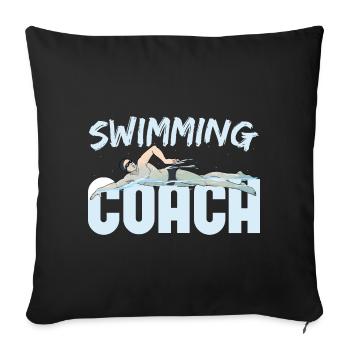 Entraîneur de natation Entraîneur de natation - Housse de coussin décorative 45 x 45 cm - noir - Devant