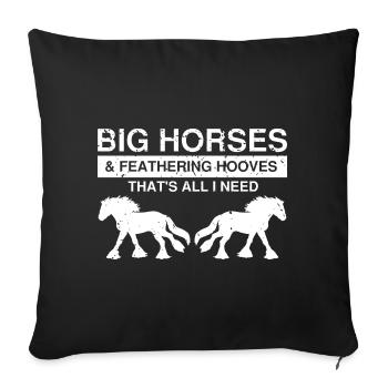 Cydesdale Rider and Draft Horse Designs - Sofa pillowcase 17,3'' x 17,3'' (45 x 45 cm) - black - Front