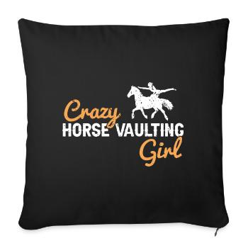 Voltigieren Design und Voltigieren Pferde Designs - Sofakissenbezug 45 x 45 cm - Schwarz - Vorne