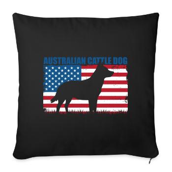 Australian Cattle Dog - Sofa pillowcase 17,3'' x 17,3'' (45 x 45 cm) - black - Front