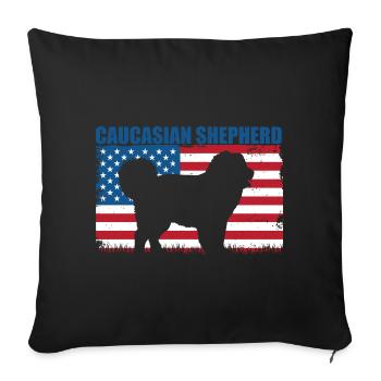 Caucasian Ovcharka Caucasian Shepherd Dog - Sofa pillowcase 17,3'' x 17,3'' (45 x 45 cm) - black - Front
