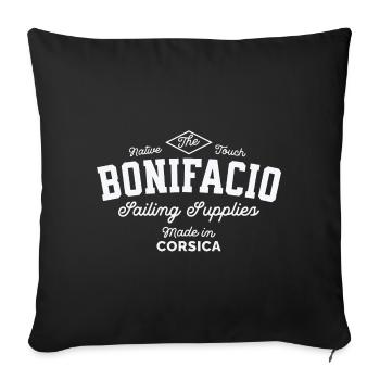 Bonifacio Sailing Supplies made in Corsica - Housse de coussin décorative 45 x 45 cm - noir - Devant