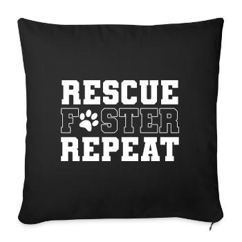 Rescue Foster Repeat Tierretter - Sofakissenbezug 45 x 45 cm - Schwarz - Vorne