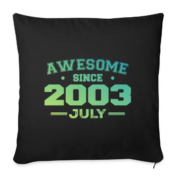 July 2003 Birthday Party July 2003 Retro - Sofa pillowcase 17,3'' x 17,3'' (45 x 45 cm) - black - Front
