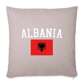 Albanische Flagge - Sofakissenbezug 45 x 45 cm - helles Taupe - Vorne