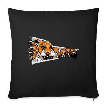 Tigerkopf - Chat sauvage Dentage motif - Housse de coussin décorative 45 x 45 cm - noir - Devant