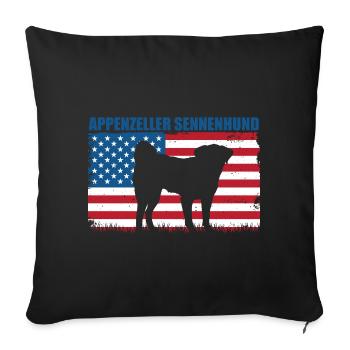 Appenzeller Sennenhund - Housse de coussin décorative 45 x 45 cm - noir - Devant