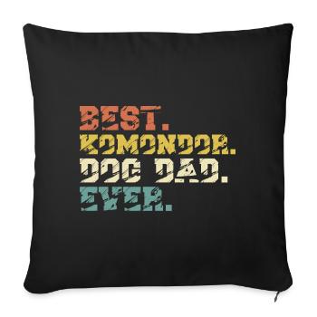 Komondor Papa Hongrois Papa Master Vintage - Housse de coussin décorative 45 x 45 cm - noir - Devant