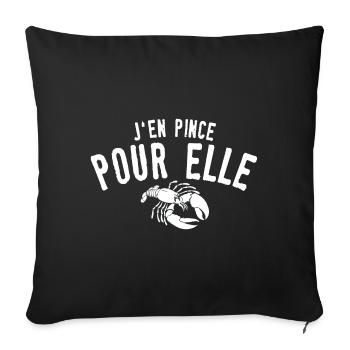 J en pince pour elle - Housse de coussin décorative 45 x 45 cm - noir - Devant