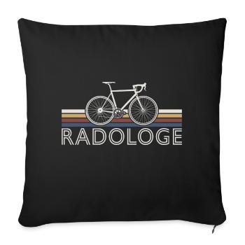 RADOLOGE RADRENNFAHRER RETRO RENNRAD CYCOLOGIST - Sofakissenbezug 45 x 45 cm - Schwarz - Vorne