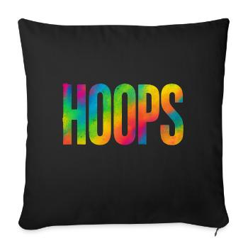 Hoops Basketball Sports Idée Cadeau BBall - Housse de coussin décorative 45 x 45 cm - noir - Devant