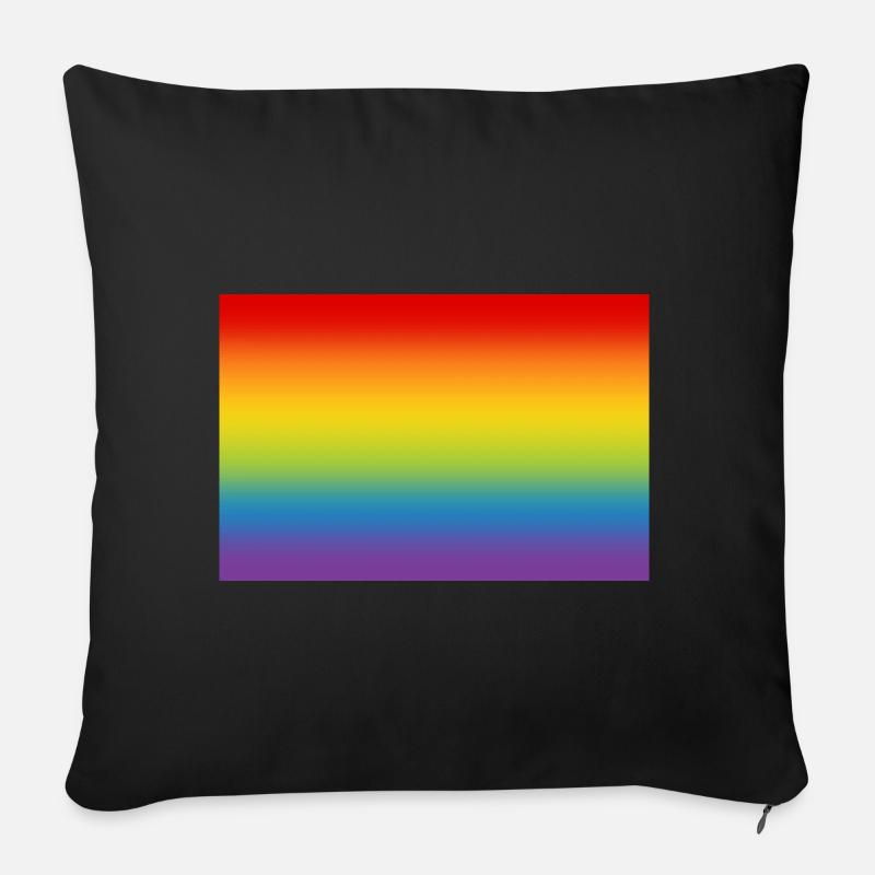 Regenbogen Flagge Fahne LGBT CSD Gay Pride - Sofakissenbezug 45 x 45 cm - Schwarz