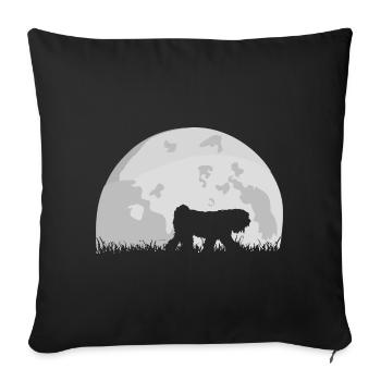 Tibetan Terrier Full Moon - Sofa pillowcase 17,3'' x 17,3'' (45 x 45 cm) - black - Front