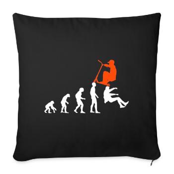 Scooter Kick Scooter E-Scooter Stunt Evolution Design - Housse de coussin décorative 45 x 45 cm - noir - Devant