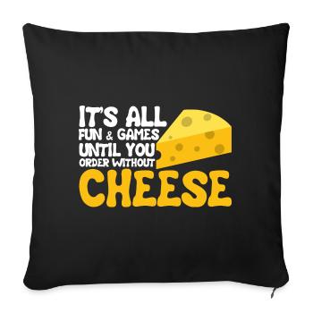 Gouda lovers for smoked Gouda - Sofa pillowcase 17,3'' x 17,3'' (45 x 45 cm) - black - Front