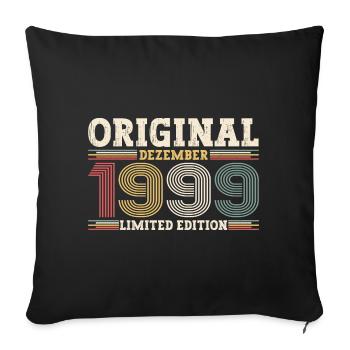 24th Birthday Original December Vintage 1999 - Sofa pillowcase 17,3'' x 17,3'' (45 x 45 cm) - black - Front