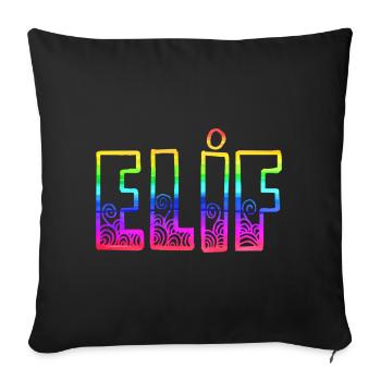 Elif RS Rainbow - Sofa pillowcase 17,3'' x 17,3'' (45 x 45 cm) - black - Front