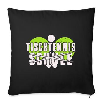 Tennis de table au lieu de l’école Joueur de tennis de table - Housse de coussin décorative 45 x 45 cm - noir - Devant