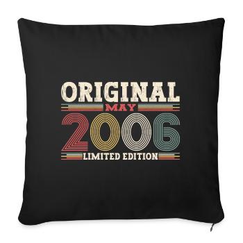 Original Mai 2006 Année 2006 Anniversaire 2006 - Housse de coussin décorative 45 x 45 cm - noir - Devant