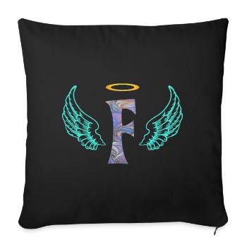 Angel F E 45 - Sofa pillowcase 17,3'' x 17,3'' (45 x 45 cm) - black - Front
