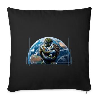 Man and Woman of the Earth – The Elements of Nature - Sofa pillowcase 17,3'' x 17,3'' (45 x 45 cm) - black - Front