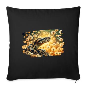 La beauté du serpent parmi les pissenlits - Housse de coussin décorative 45 x 45 cm - noir - Devant