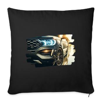 Modern luxury car in the rain reflection - Sofa pillowcase 17,3'' x 17,3'' (45 x 45 cm) - black - Front