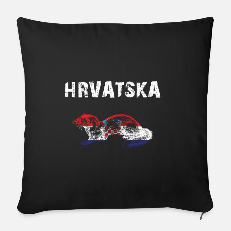 Nation-Design Hrvatska Kuna - b9y - Sofakissenbezug 45 x 45 cm - Schwarz