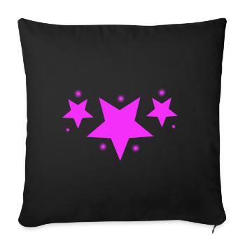 Pink Stars Style - Sofakissenbezug 45 x 45 cm - Schwarz - Vorne