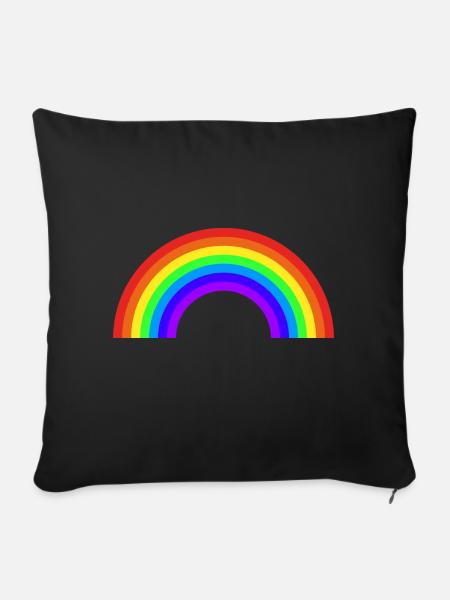Regenbogen Groß - Sofakissenbezug 45 x 45 cm - Schwarz