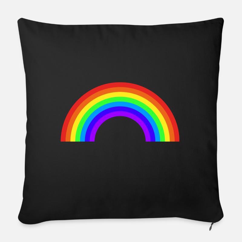Regenbogen Groß - Sofakissenbezug 45 x 45 cm - Schwarz