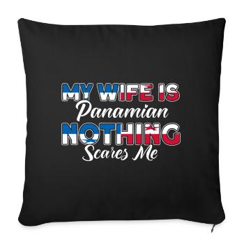 Drapeau panaméen cadeau racines panaméennes - Housse de coussin décorative 45 x 45 cm - noir - Devant