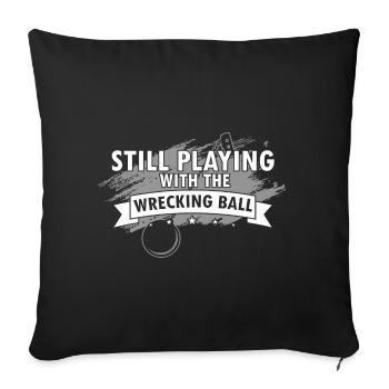 House demolition and house renovation - Sofa pillowcase 17,3'' x 17,3'' (45 x 45 cm) - black - Front