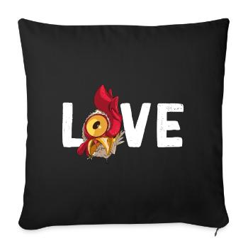 Love Chicken Saying Design Funny Chickens Love - Sofa pillowcase 17,3'' x 17,3'' (45 x 45 cm) - black - Front