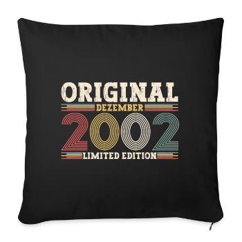 21st Birthday December Born in 2002 - Sofa pillowcase 17,3'' x 17,3'' (45 x 45 cm) - black - Front