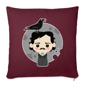 Edgar Allan Poe - Sofakissenbezug 45 x 45 cm - Burgunderrot - Vorne