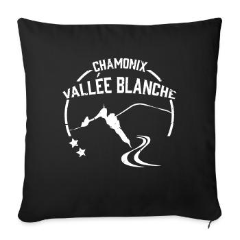 Chamonix Vallée blanche vintage - Housse de coussin décorative 45 x 45 cm - noir - Devant