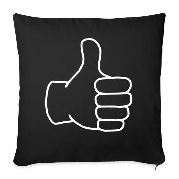 Emoji pouce levé croquis blanc - Housse de coussin décorative 45 x 45 cm - noir - Devant