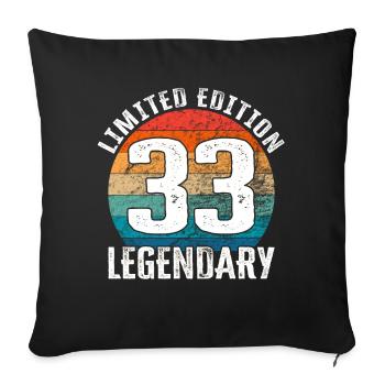 Joyeux anniversaire - 33e anniversaire Édition limitée - Housse de coussin décorative 45 x 45 cm - noir - Devant