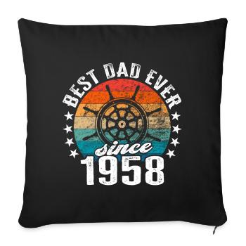 Best dad in the world since 1958 captain - Sofa pillowcase 17,3'' x 17,3'' (45 x 45 cm) - black - Front