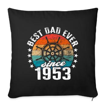 Meilleur papa du monde depuis 1953 capitaine - Housse de coussin décorative 45 x 45 cm - noir - Devant