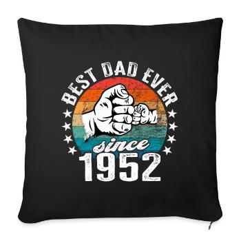 Meilleur papa du monde depuis 1952 Fête des pères - Housse de coussin décorative 45 x 45 cm - noir - Devant