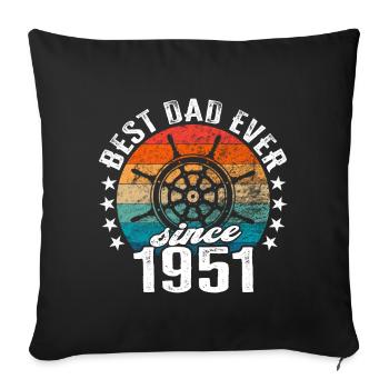 Bester Papa der Welt seit 1951 Kapitän - Sofakissenbezug 45 x 45 cm - Schwarz - Vorne
