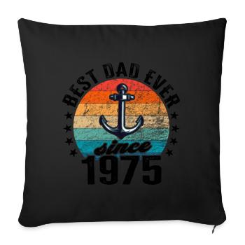 Meilleur père du monde depuis 1975 Fête des pères - Housse de coussin décorative 45 x 45 cm - noir - Devant