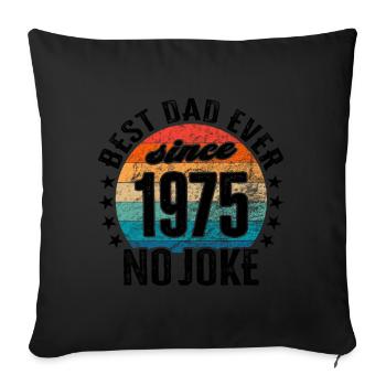 Meilleur père du monde depuis 1975 Fête des pères - Housse de coussin décorative 45 x 45 cm - noir - Devant