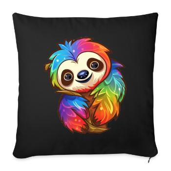 Cute sloth - Sofa pillowcase 17,3'' x 17,3'' (45 x 45 cm) - black - Front