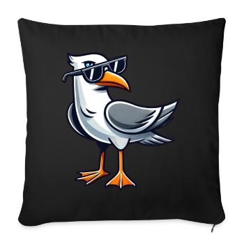 Cool Seagull Coast North Sea Baltic Sea Sunglasses - Sofa pillowcase 17,3'' x 17,3'' (45 x 45 cm) - black - Front