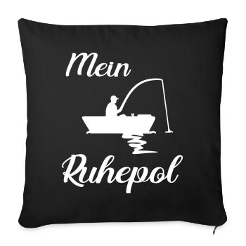 Angler Boot angeln fischen Geschenkidee lustig - Sofakissenbezug 45 x 45 cm - Schwarz - Vorne