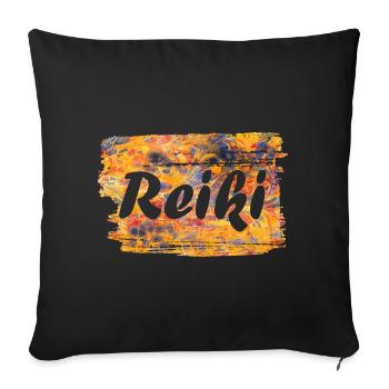 reiki schriftzug e 280 - Sofakissenbezug 45 x 45 cm - Schwarz - Vorne