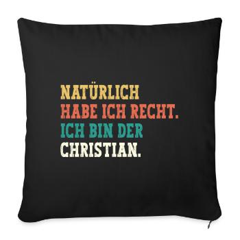Christian Lustiger Spruch Vorname Name Christian - Sofakissenbezug 45 x 45 cm - Schwarz - Vorne